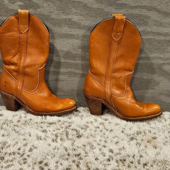 Vintage Frye Women's Brown Cowgirl Boots Size 5 - Picture 5 of 11